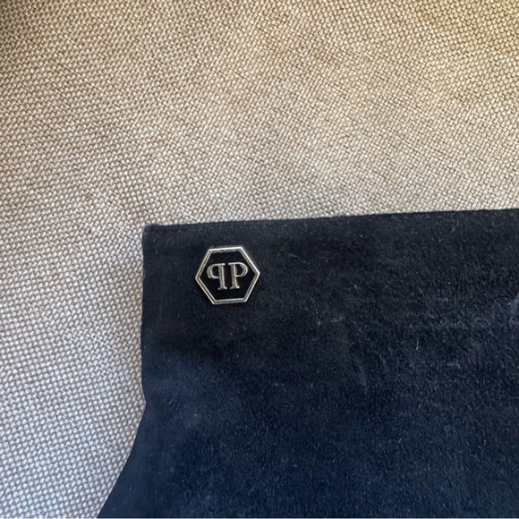 PHILIPP PLEIN Shoes Ankle Boots Black Suede Studded Heels EU 40 / US 9 $1500 - Picture 3 of 13